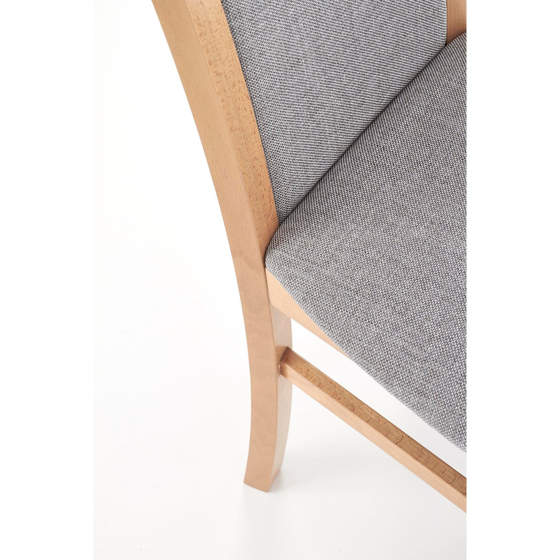 Scaun tapitat Gerard 3, fag/stofa gri, 44X43X96 cm.