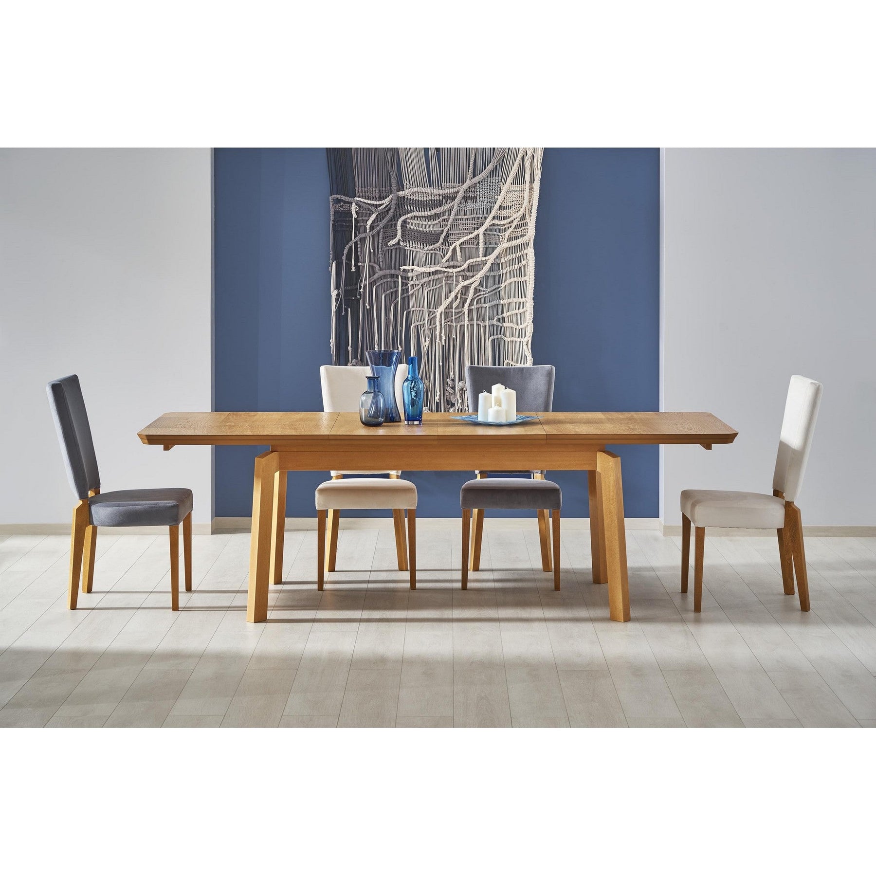 Scaun tapitat cu stofa catifelata Rois, 58X43X94 CM