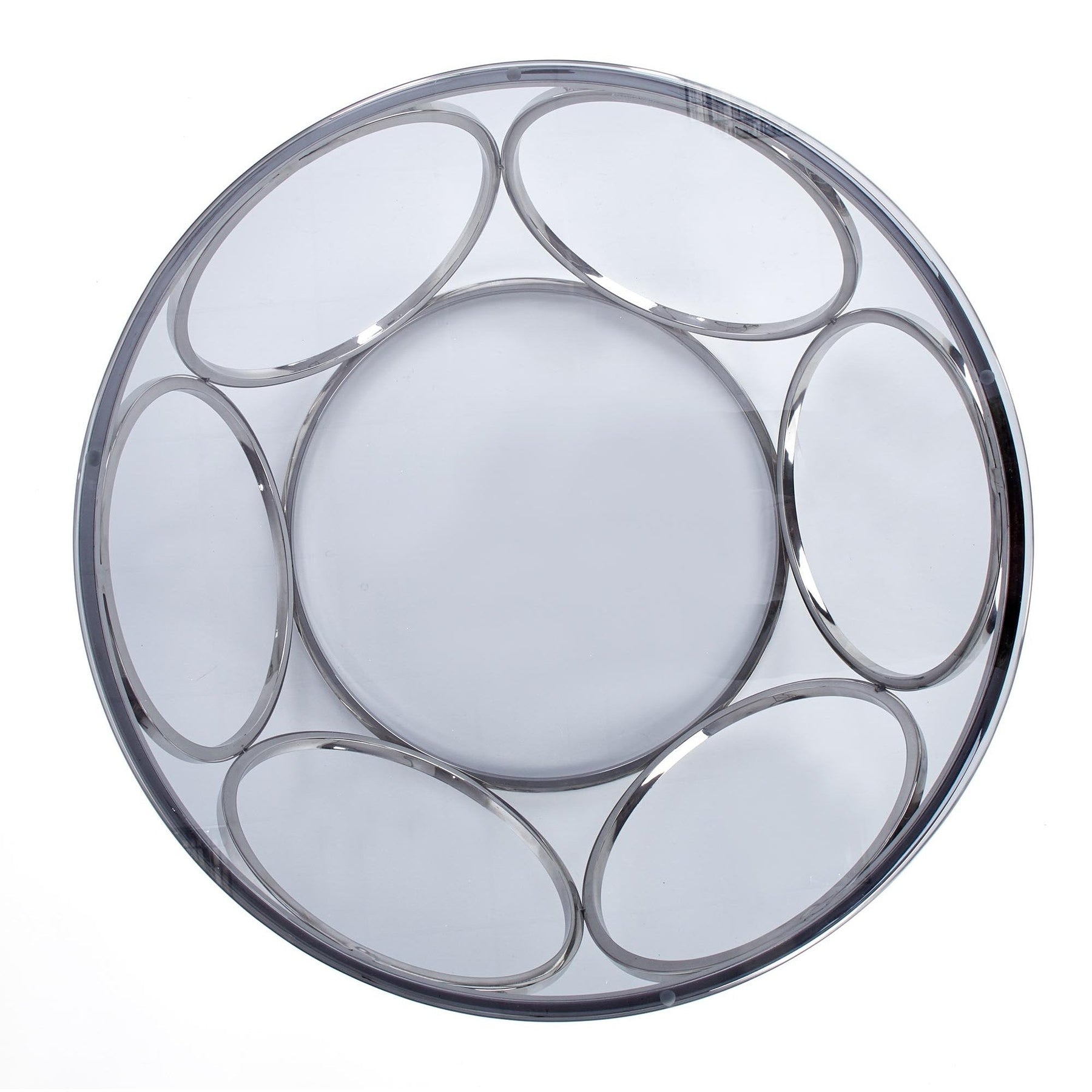 Masuta de cafea VENUS argintiu/sticla, 80x44 cm