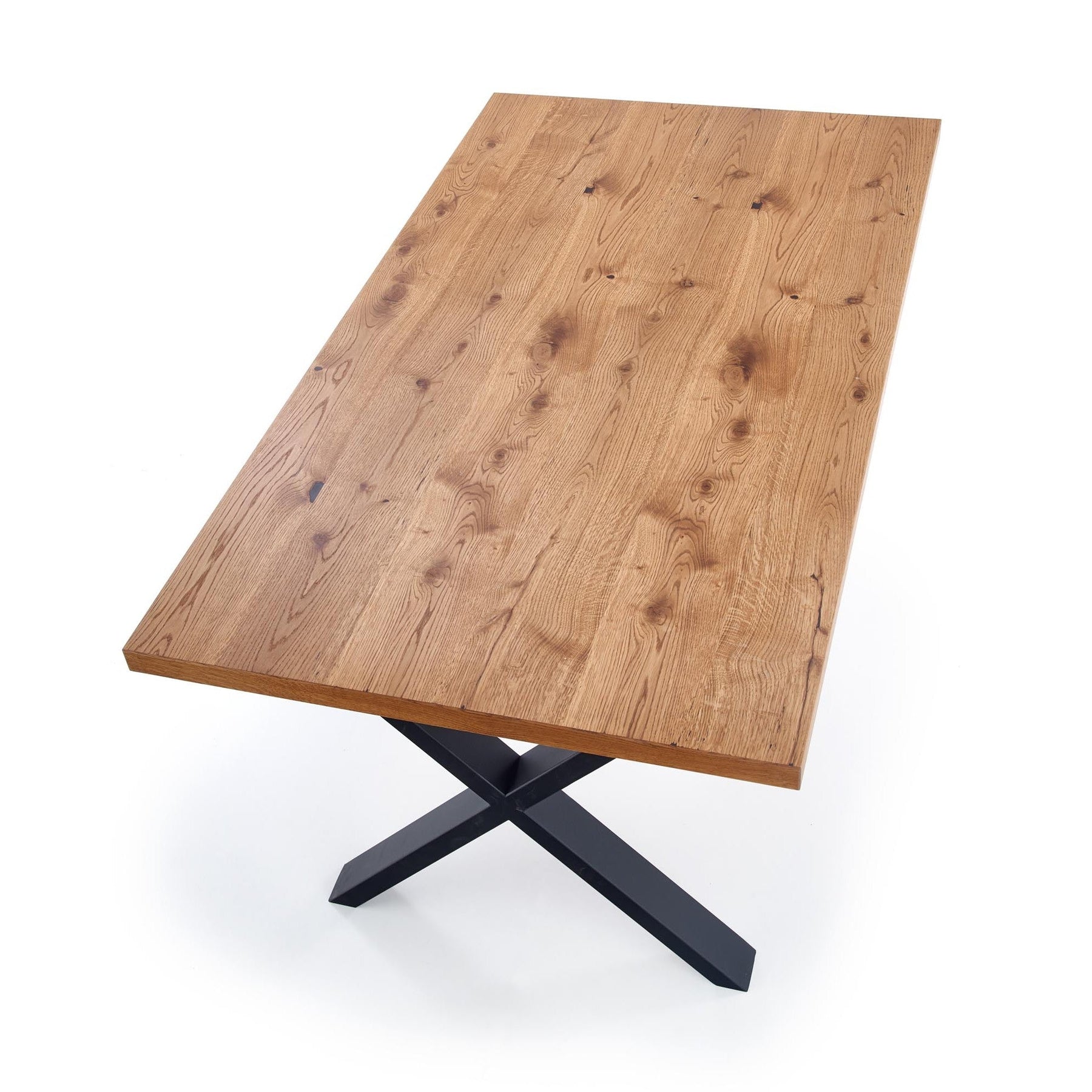Masa extensibila XAVIER, stejar deschis/negru, 160/250x90x76 cm