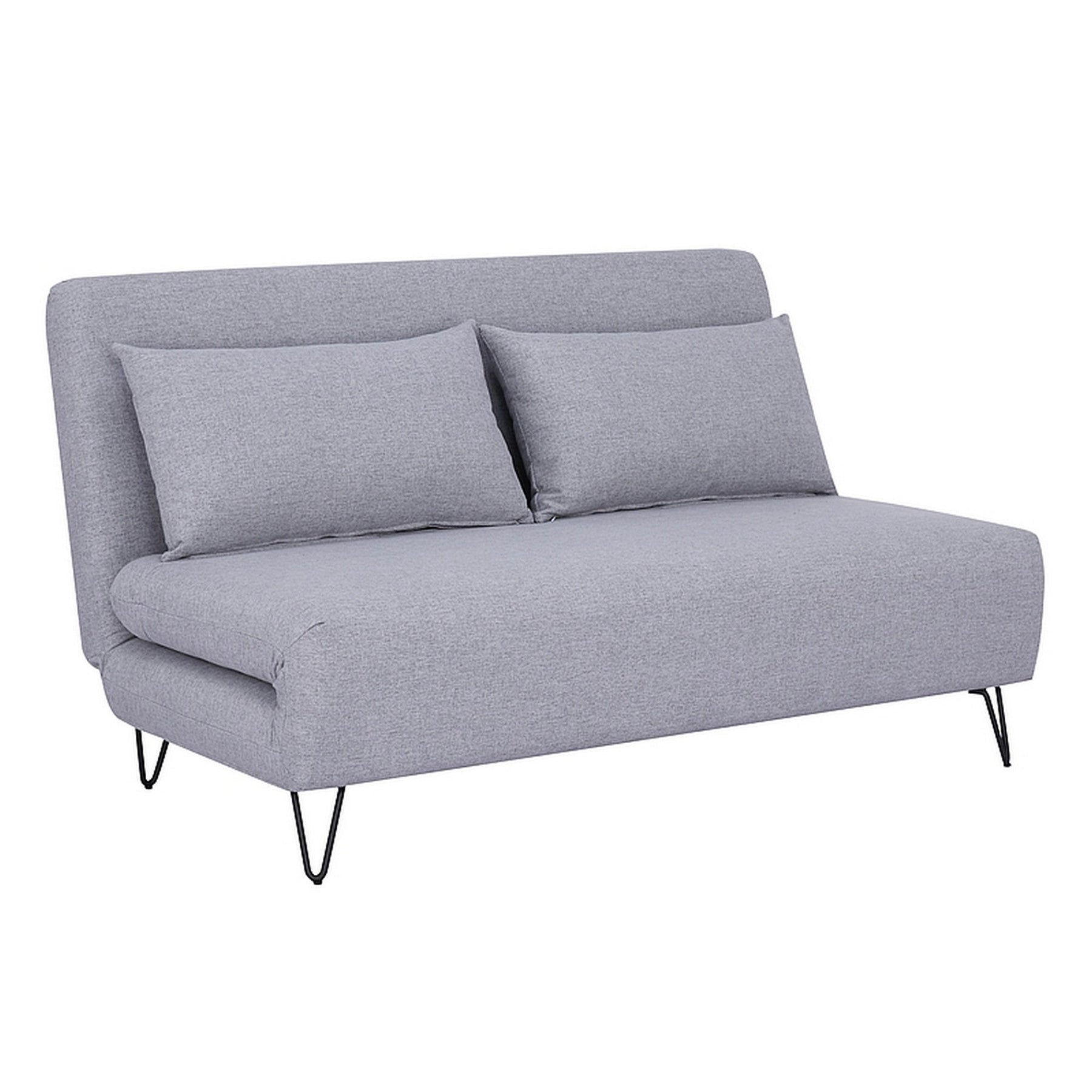 Canapea extensibila stofa gri Zenia, 141x90x81 cm