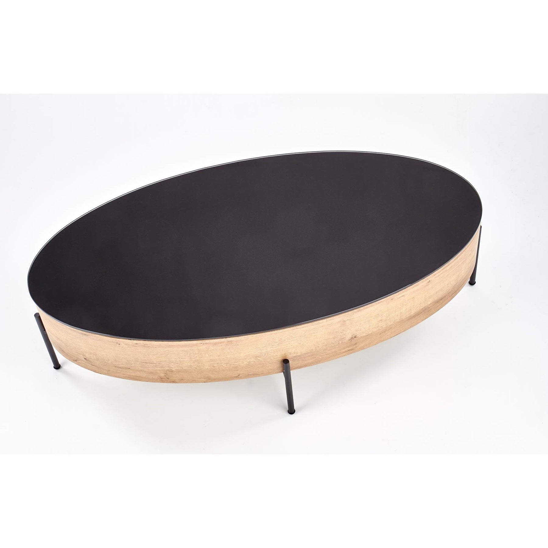 Masuta de cafea ZENGA stejar auriu/negru, 120x60x37 cm