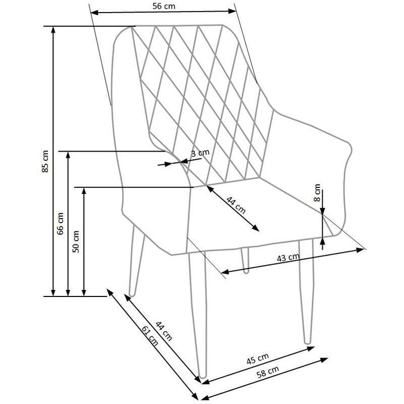 Scaune sufragerie cu brate K287, 61X58X85 CM