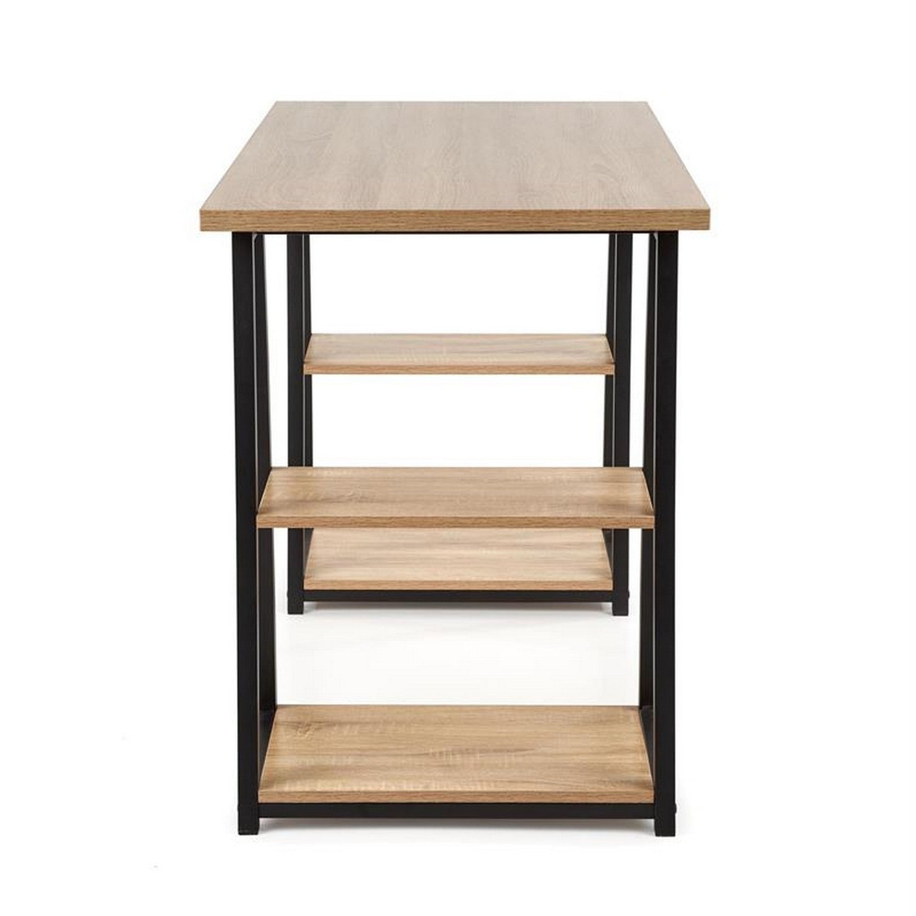 Birou B44, sonoma/negru, 120x60x77 cm