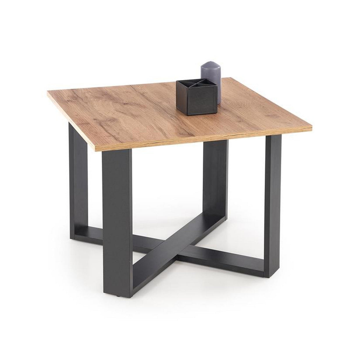 Masuta cafea Cross, stejar wotan/negru, 67x67x50 cm