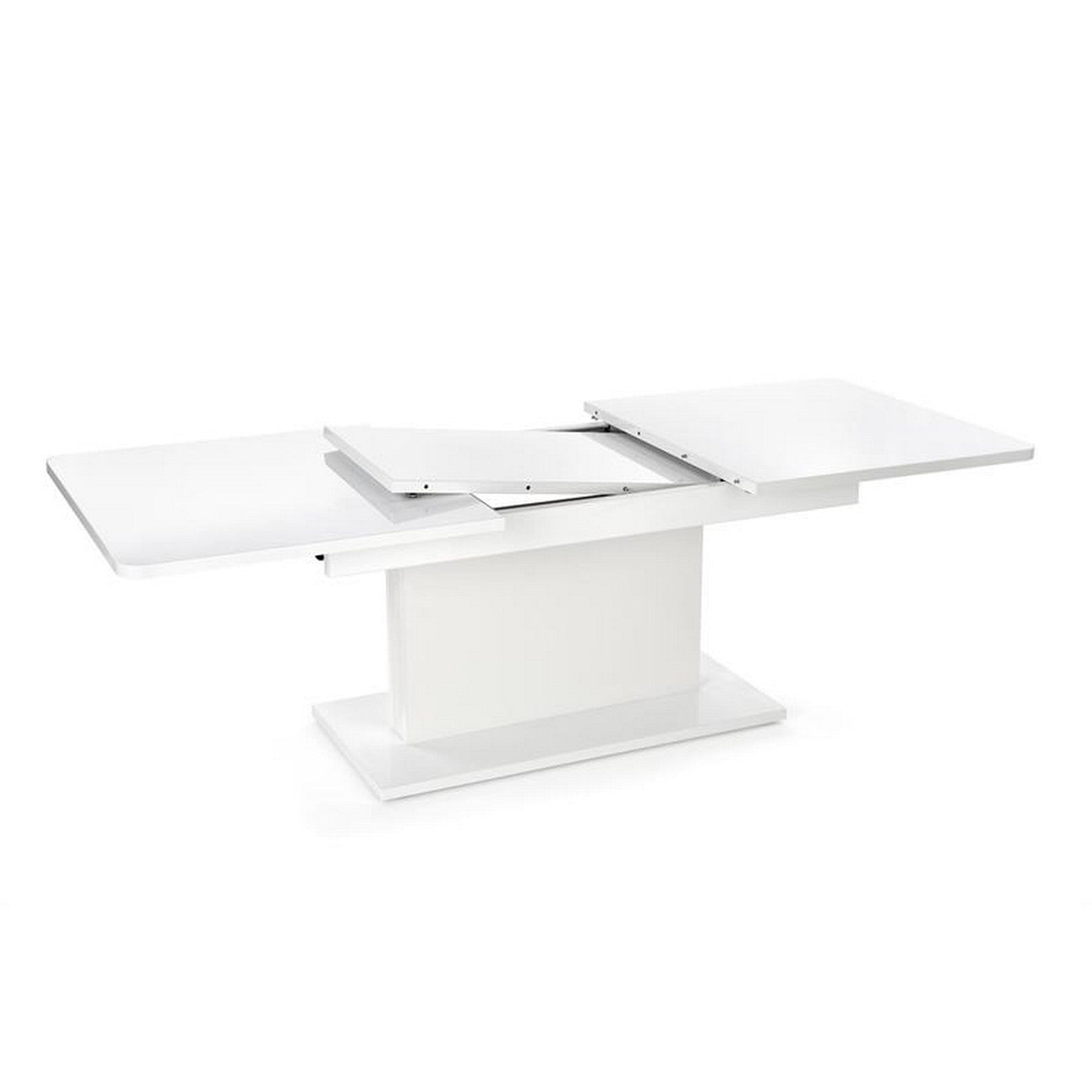 Masa extensibila BUSETTI, alb mat, reglare pe inaltime si lungime, 126/167x70x56/74 cm