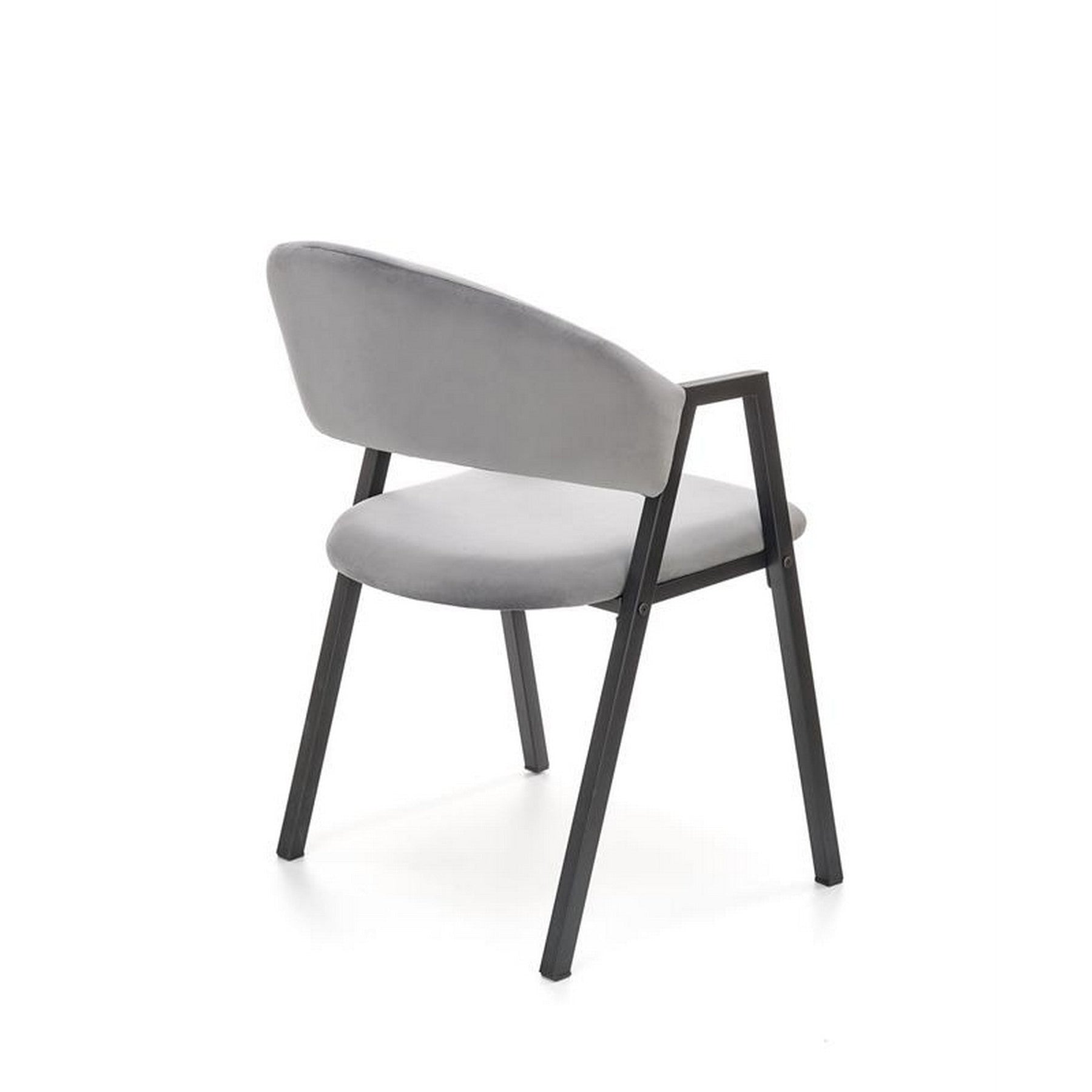 Scaun K473, stofa catifelata gri, 54x58x82 cm