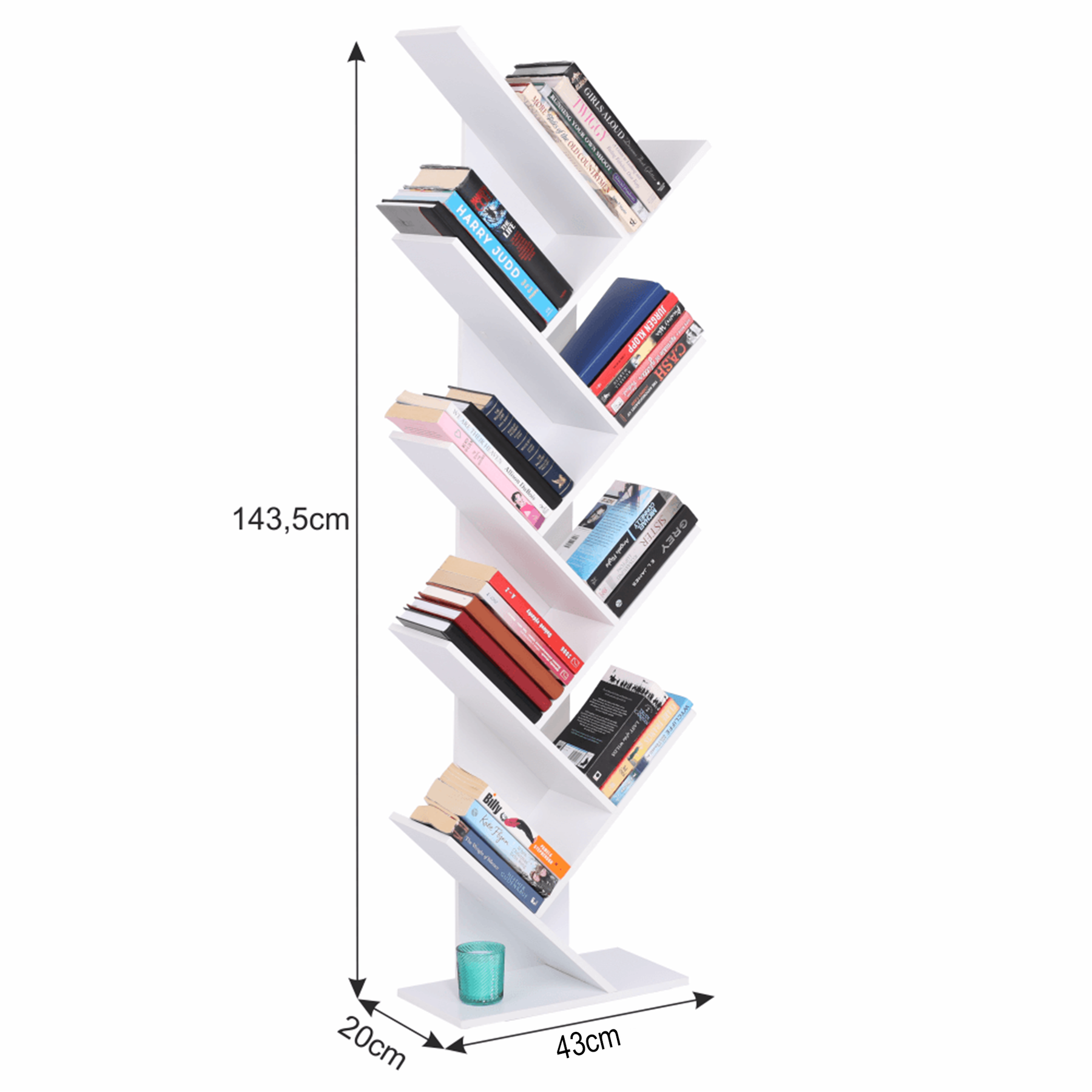 Biblioteca alba BAKI NEW TYP 1, 43x20x143,5 cm.
