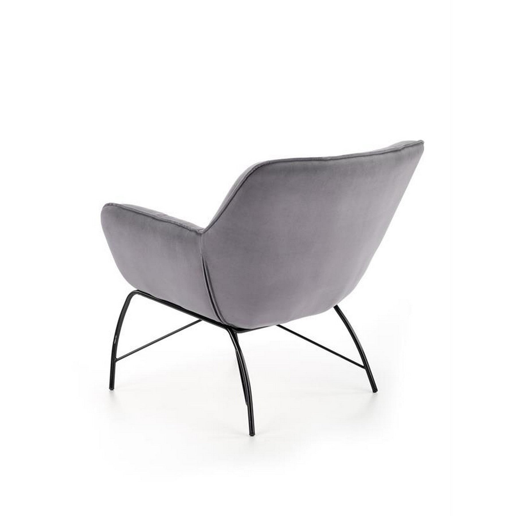 Fotoliu modern Belton, catifea gri, 74x73x78 cm