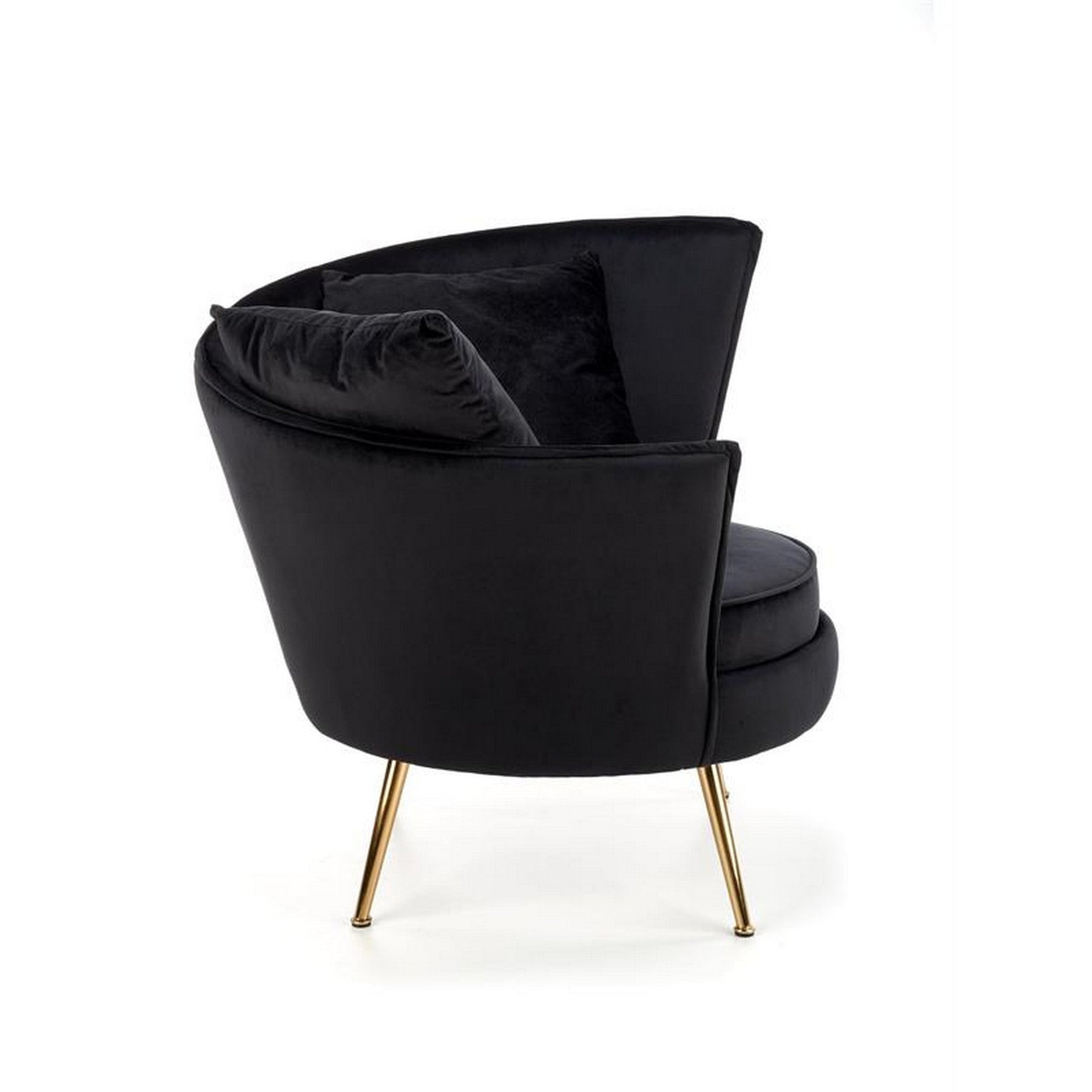 Fotoliu modern Almond, negru/auriu, 90x90x87 cm