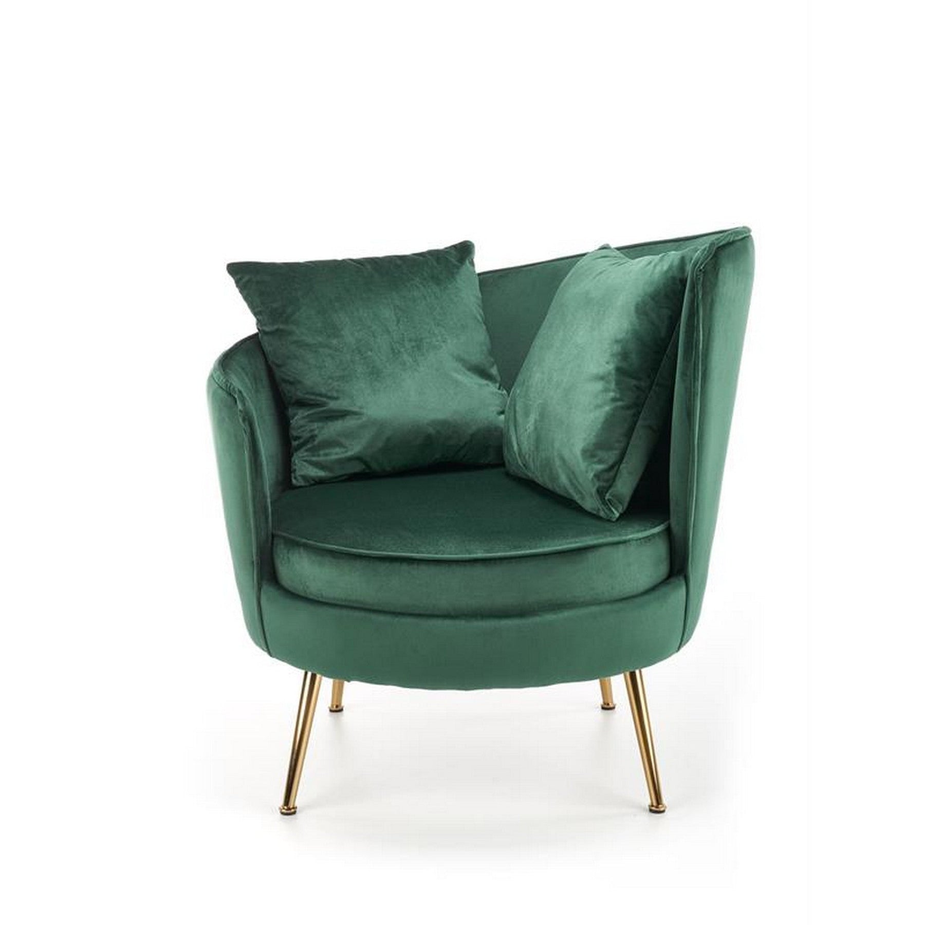 Fotoliu modern Almond, verde inchis/auriu, 90x90x87 cm