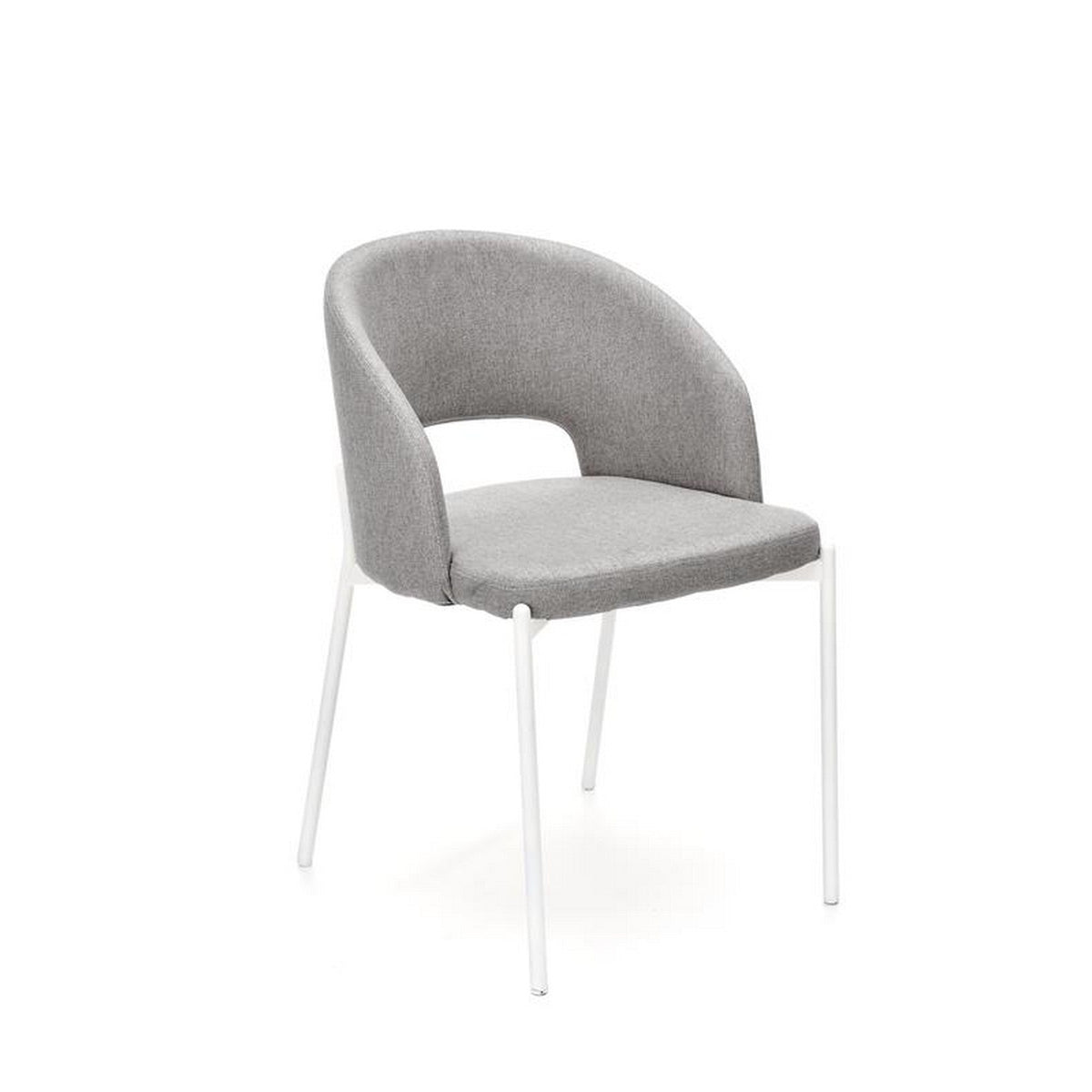 Scaun K486, stofa gri/alb, 51x57x77 cm