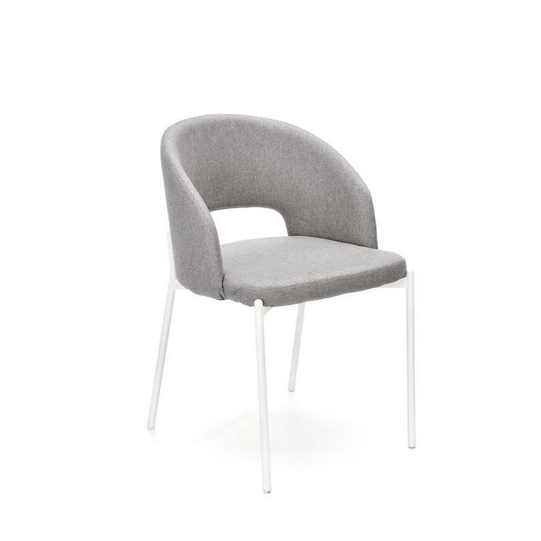 Scaun K486, stofa gri/alb, 51x57x77 cm