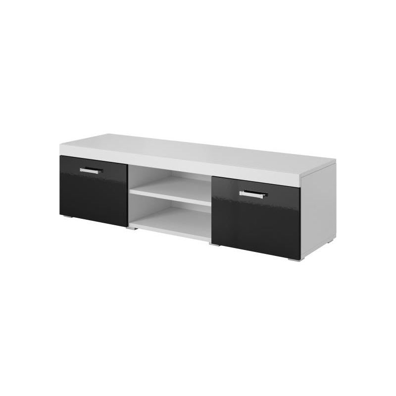 Comoda tv SAMBA REG-9, alb/negru, 140x39x45 cm