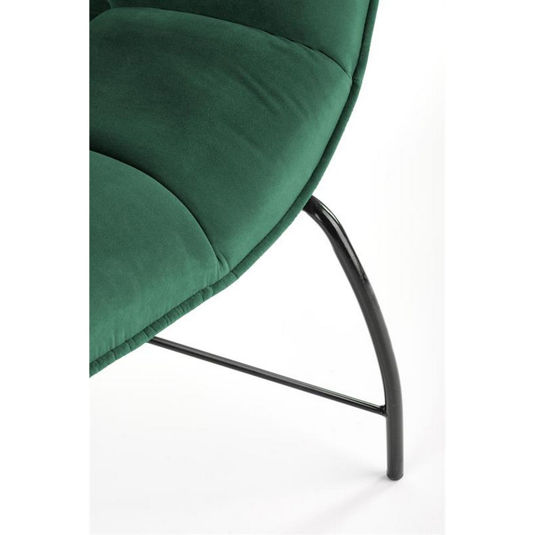 Fotoliu modern Belton, catifea verde, 74x73x78 cm