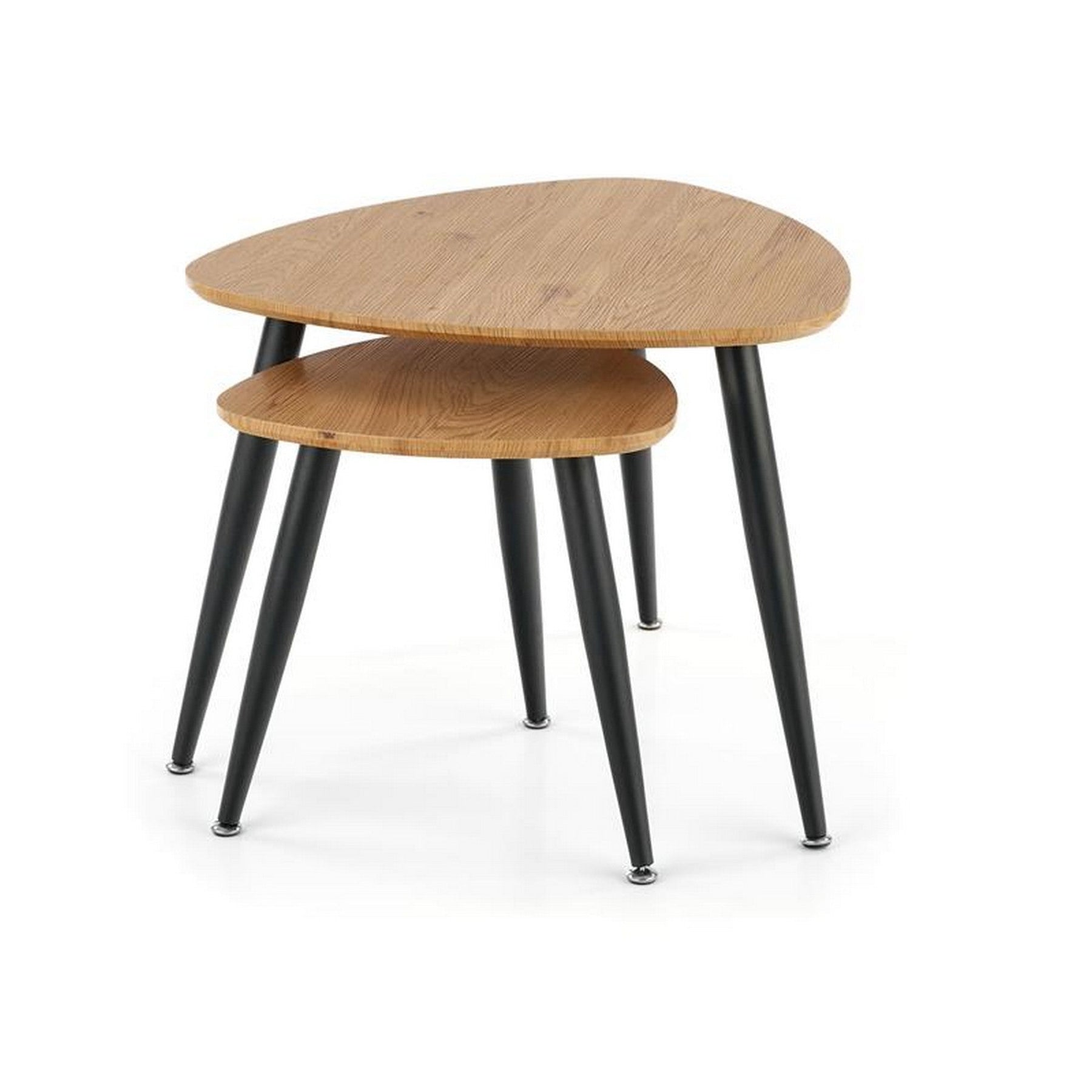 Set mese de cafea Nicea 2, stejar auriu/negru