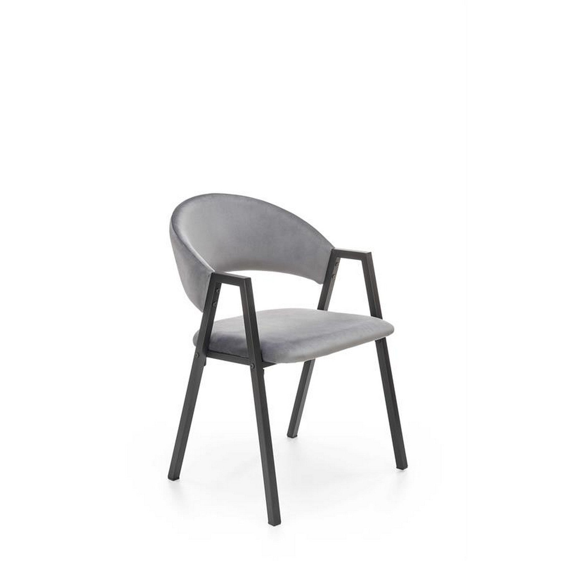 Scaun K473, stofa catifelata gri, 54x58x82 cm