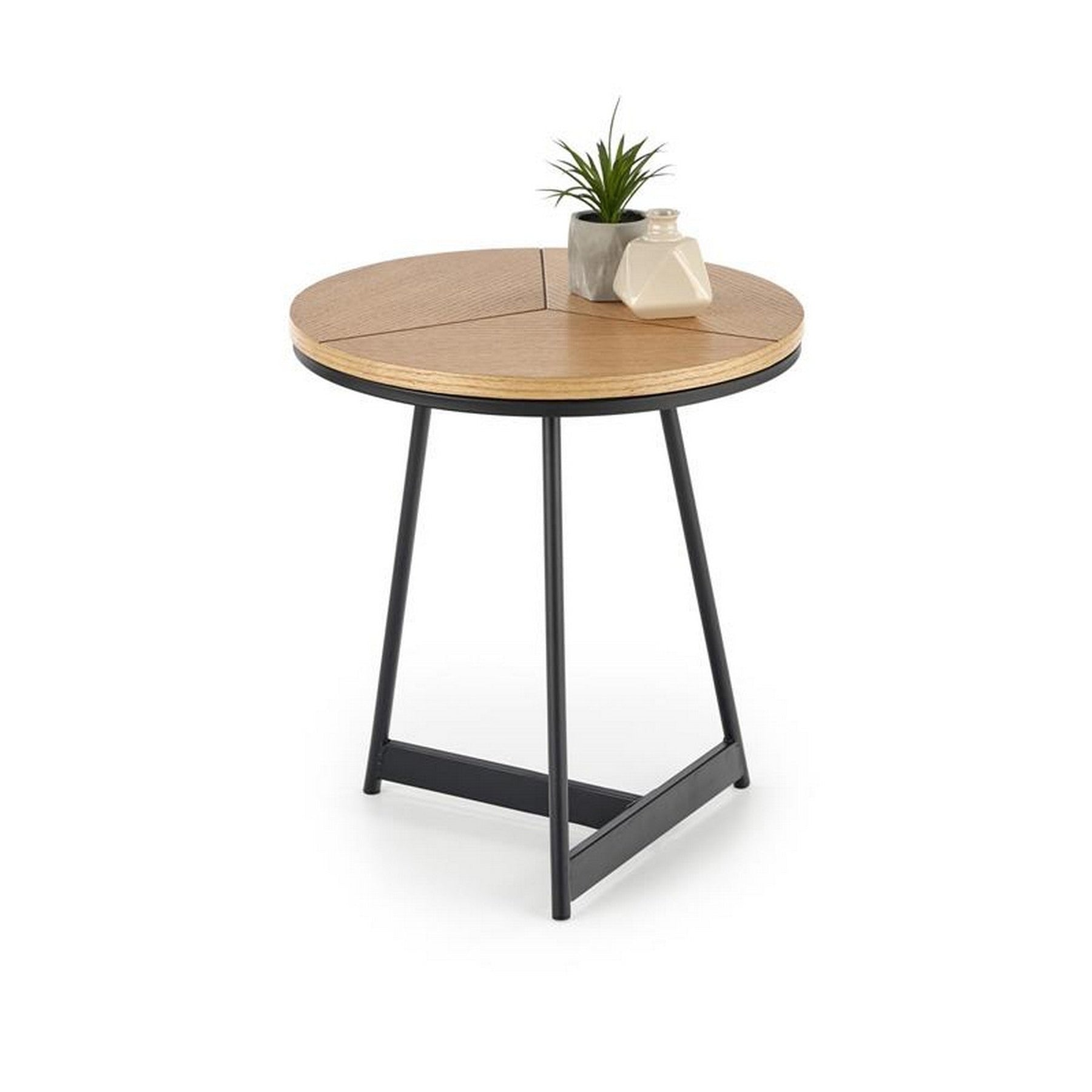 Masuta cafea Karida S, stejar natural/negru, 45x49 cm