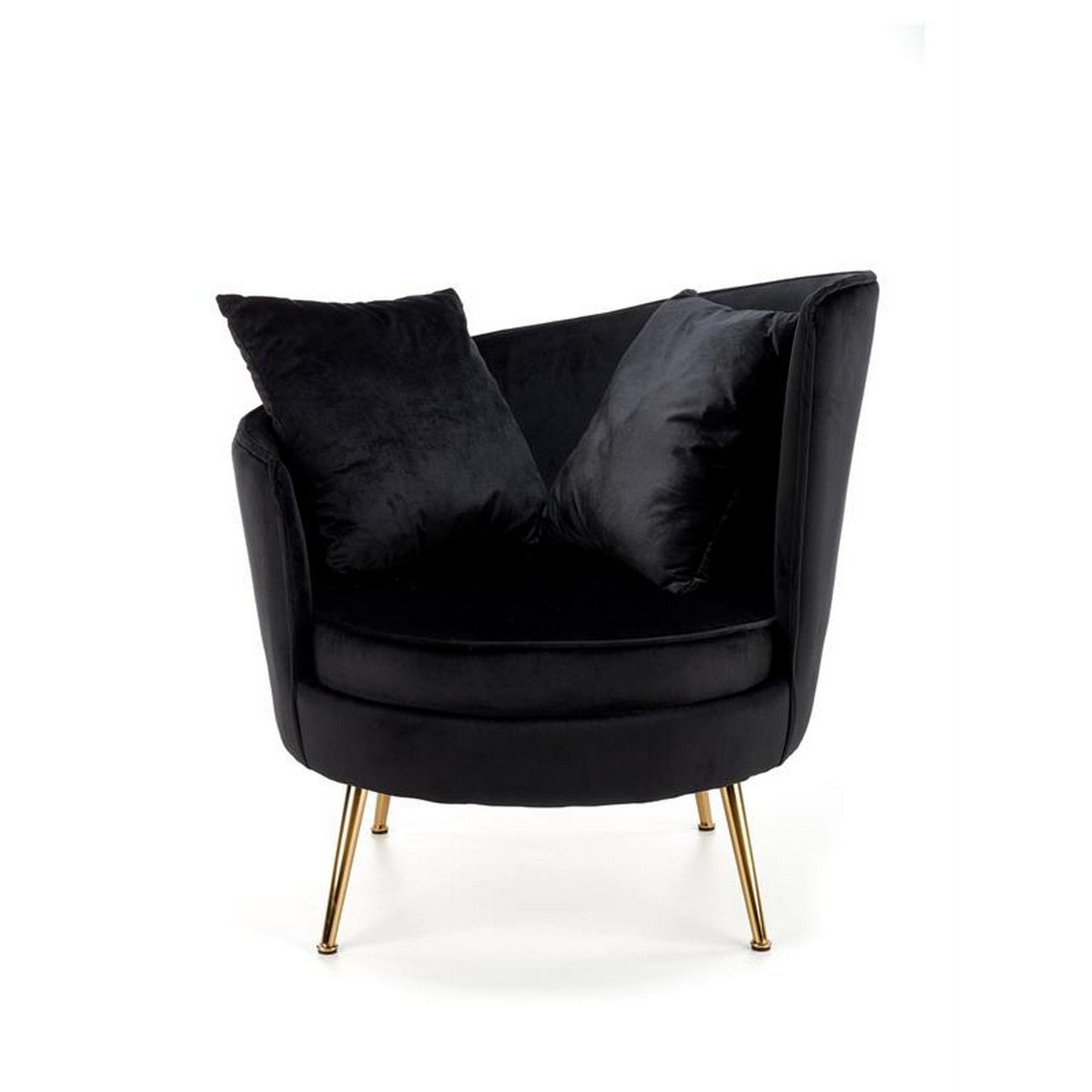 Fotoliu modern Almond, negru/auriu, 90x90x87 cm