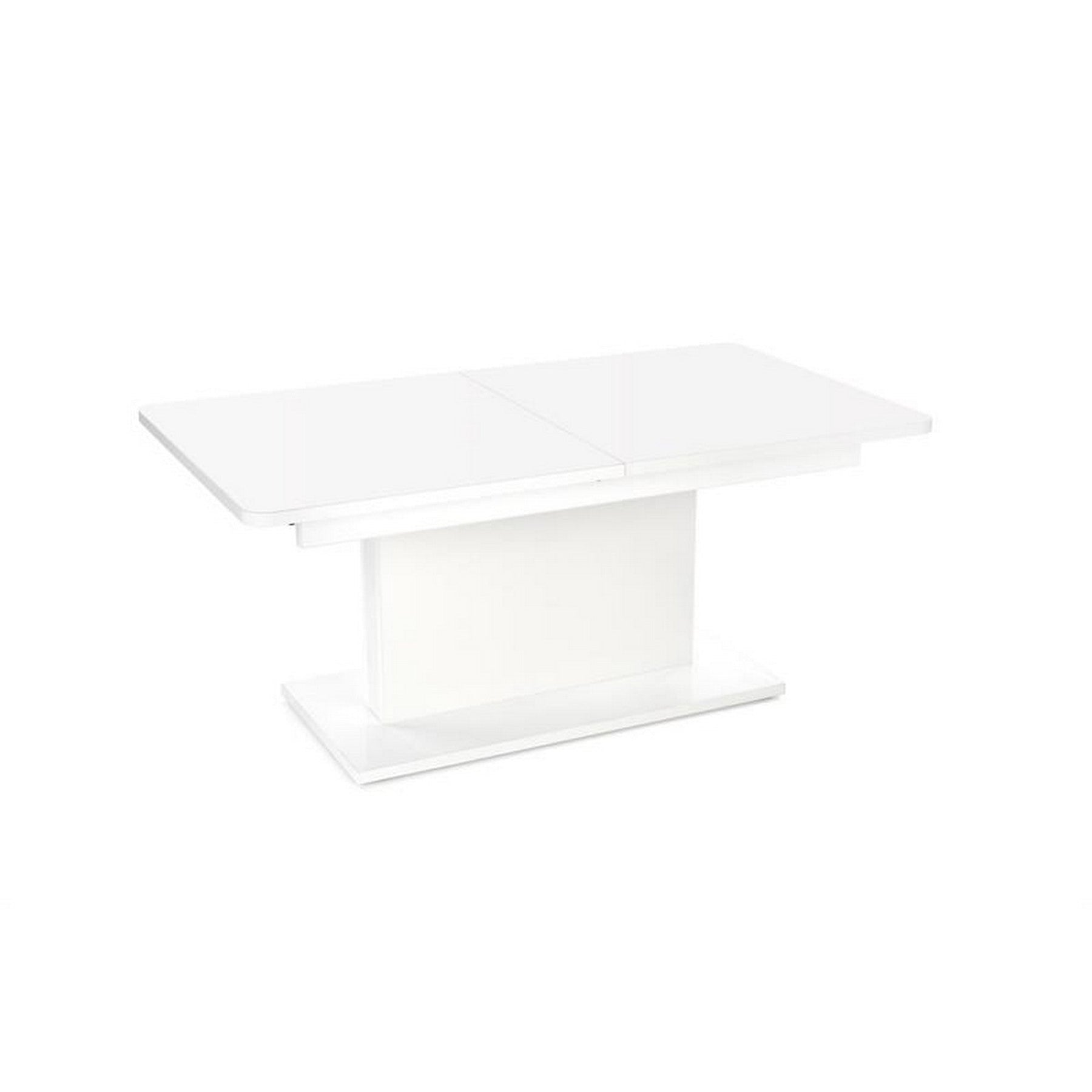 Masa extensibila BUSETTI, alb mat, reglare pe inaltime si lungime, 126/167x70x56/74 cm