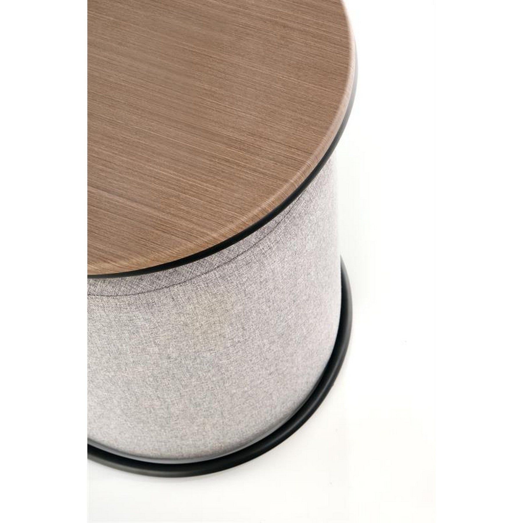 Set masuta cafea si 2 tabureti PAMPA, nuc/gri, 88x43x49 cm