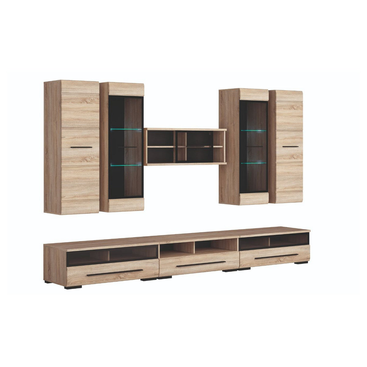 Set living Fever 1, stejar sonoma, 300x50 cm