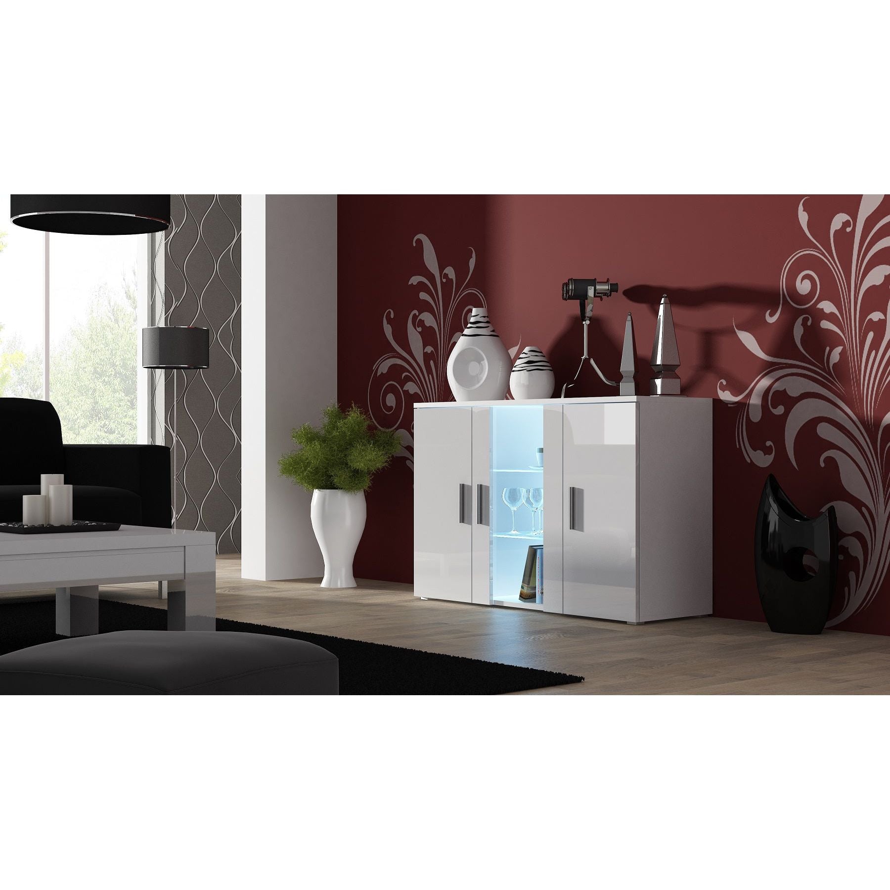 Comoda SOHO, alb, 120x41x80 cm