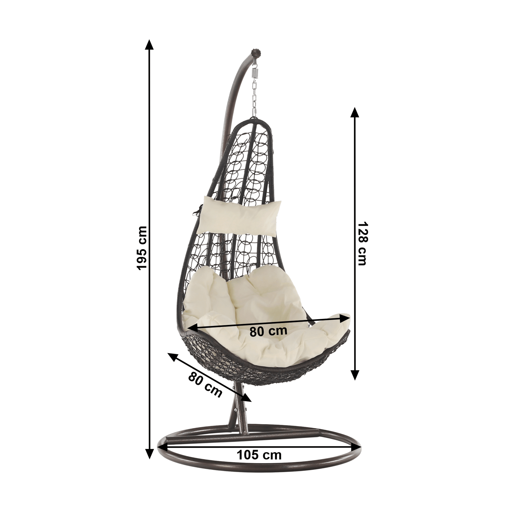 Balansoar suspendat KALEA 2 NEW, maro/crem, 105x105x195 cm.