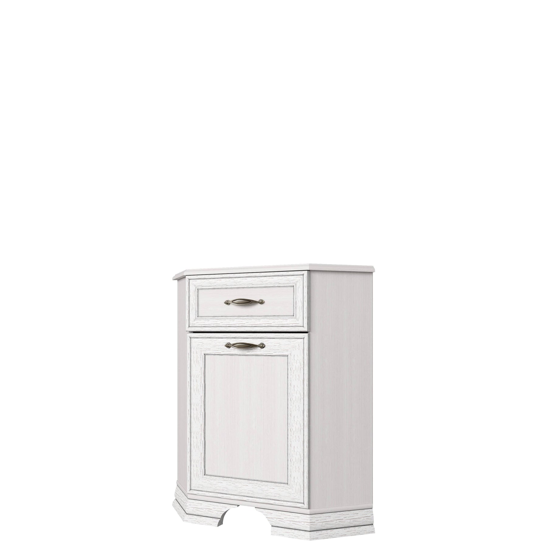Comoda pe colt Tiffany (Tiffy), alb vintage, PAL, 58x58x90 cm