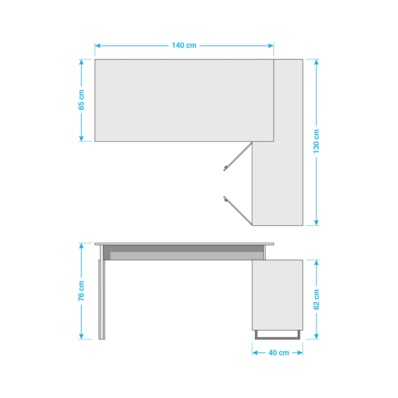 Birou MANAGER, stejar sonoma/alb, 160x130x76 cm.