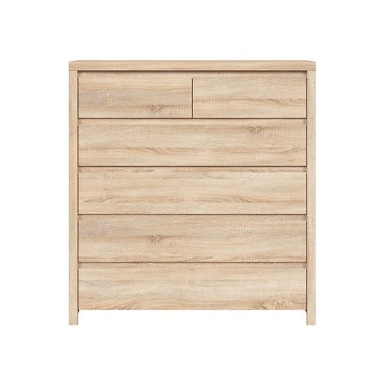 Comoda cu 6 sertare stejar sonoma KASPIAN, KOM6S, 104,5X40.5X112 CM