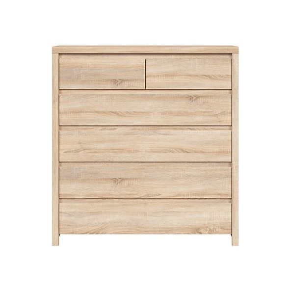 Comoda cu 6 sertare stejar sonoma KASPIAN, KOM6S, 104,5X40.5X112 CM