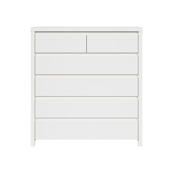 Comoda cu 6 sertare alb mat KASPIAN, KOM6S, 104,5X40.5X112 CM