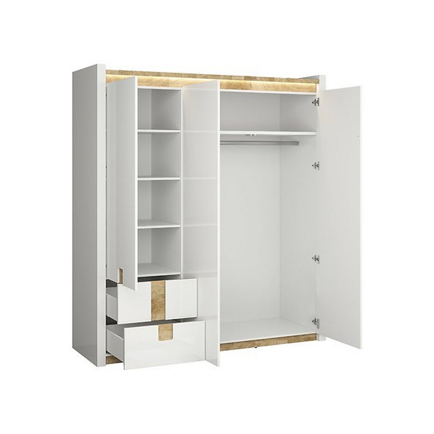Dulap pentru dormitor alb Alameda, 60X180X201 cm