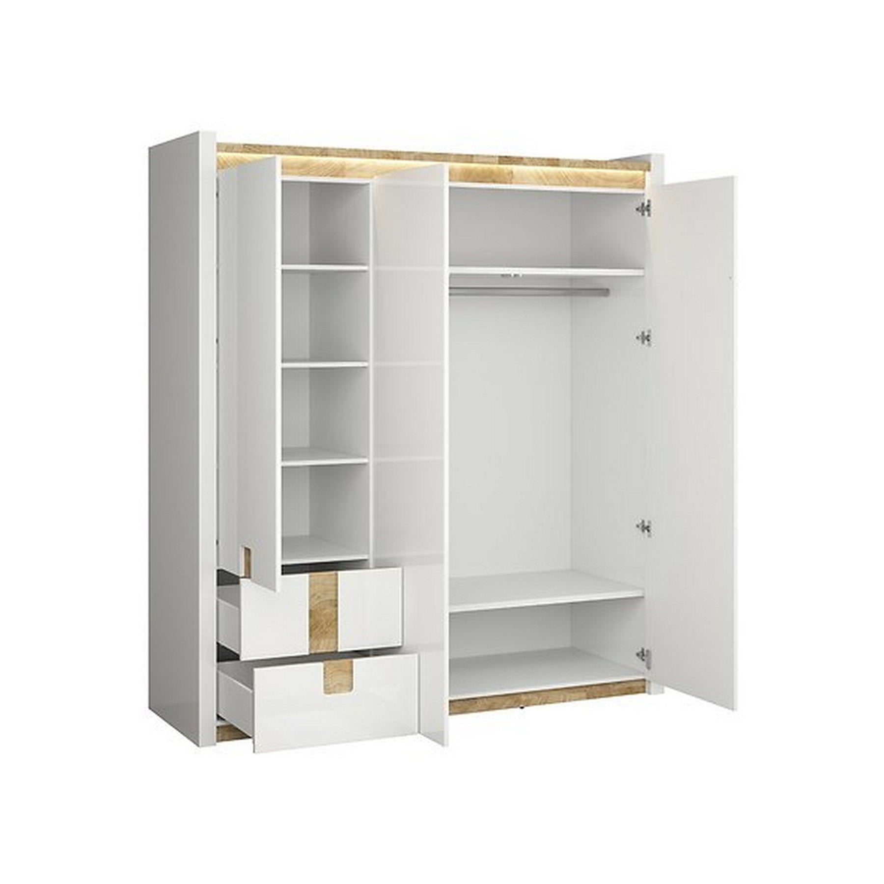 Dulap pentru dormitor alb Alameda, 60X180X201 cm