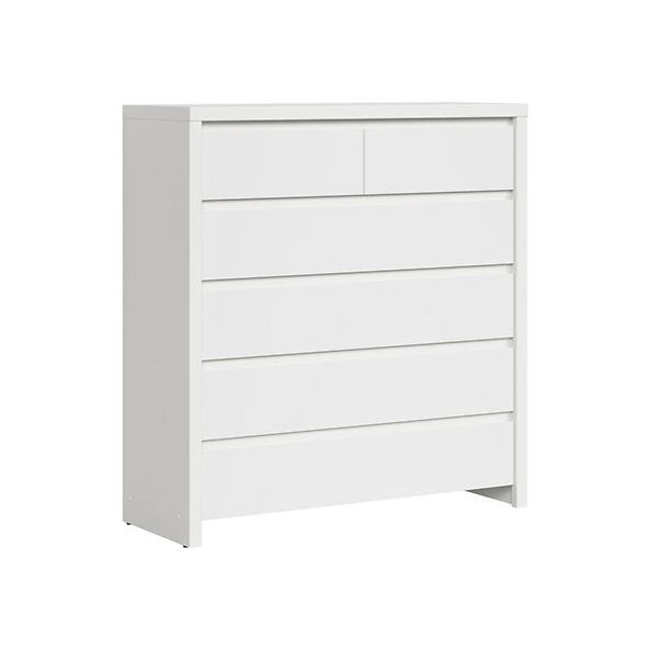 Comoda cu 6 sertare alb mat KASPIAN, KOM6S, 104,5X40.5X112 CM