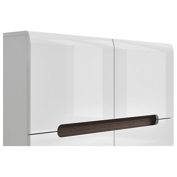 Comoda pentru hol 4 usi alb lucios AZTECA TRIO, 105X41X84 CM