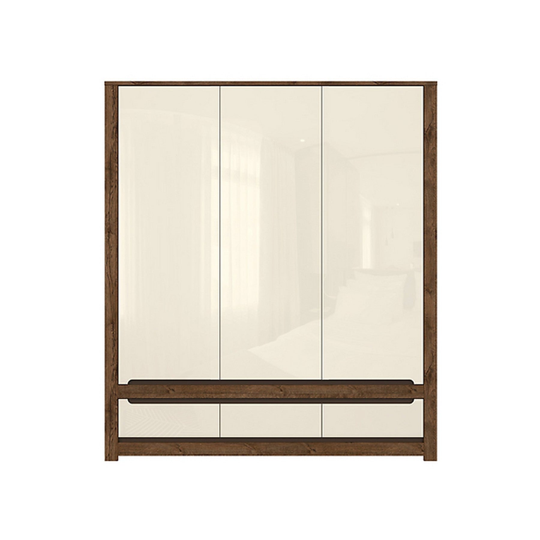 Dulap pentru haine Ruso, stejar april/luciu perlat, 178,5x60,5x204,5 cm