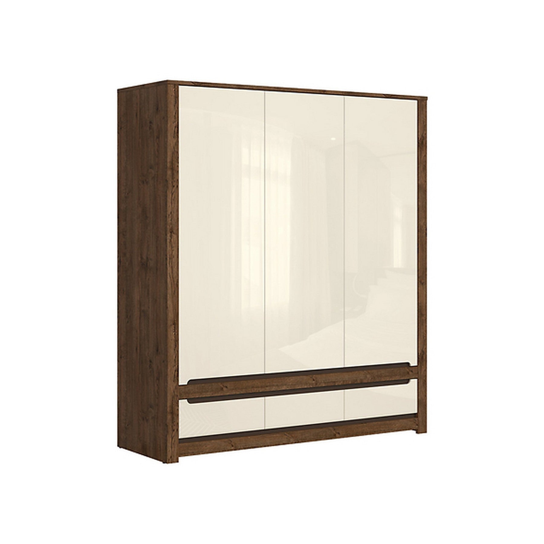 Dulap pentru haine Ruso, stejar april/luciu perlat, 178,5x60,5x204,5 cm