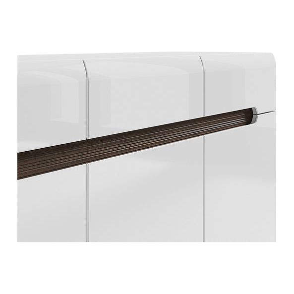 Comoda dormitor alb lucios Azteca Trio, 150X41X84 CM