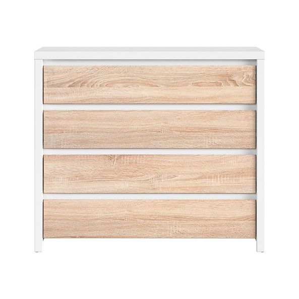 Comoda retro alb-sonoma KASPIAN, 105X40.5X92 CM