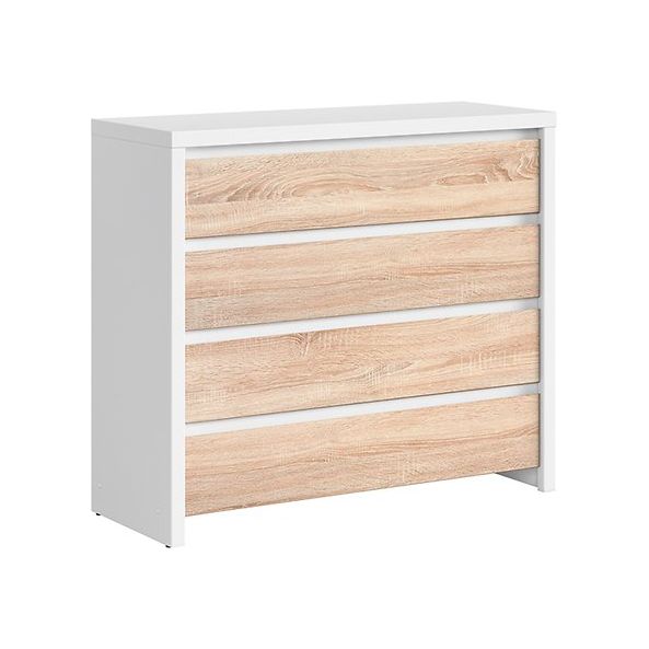 Comoda retro alb-sonoma KASPIAN, 105X40.5X92 CM