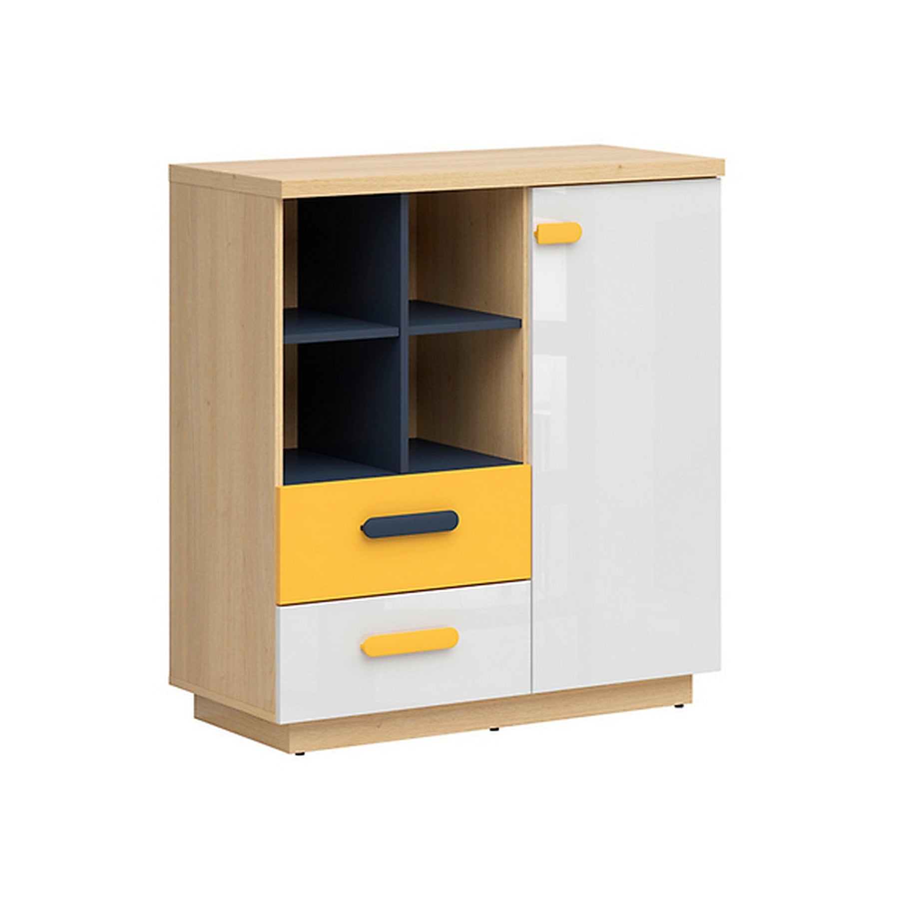 Comoda Wesker, sonoma/alb, 90x40,5x97 cm.