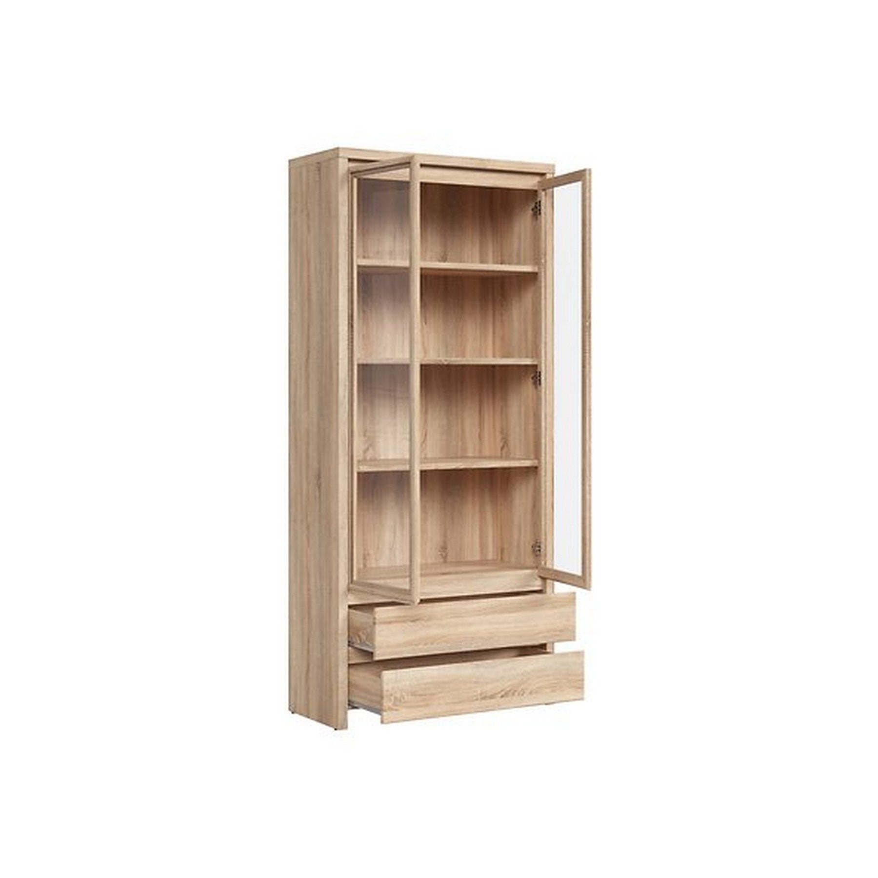 Vitrina living moderna sonoma Kaspian, 90X40,5X200,5 CM
