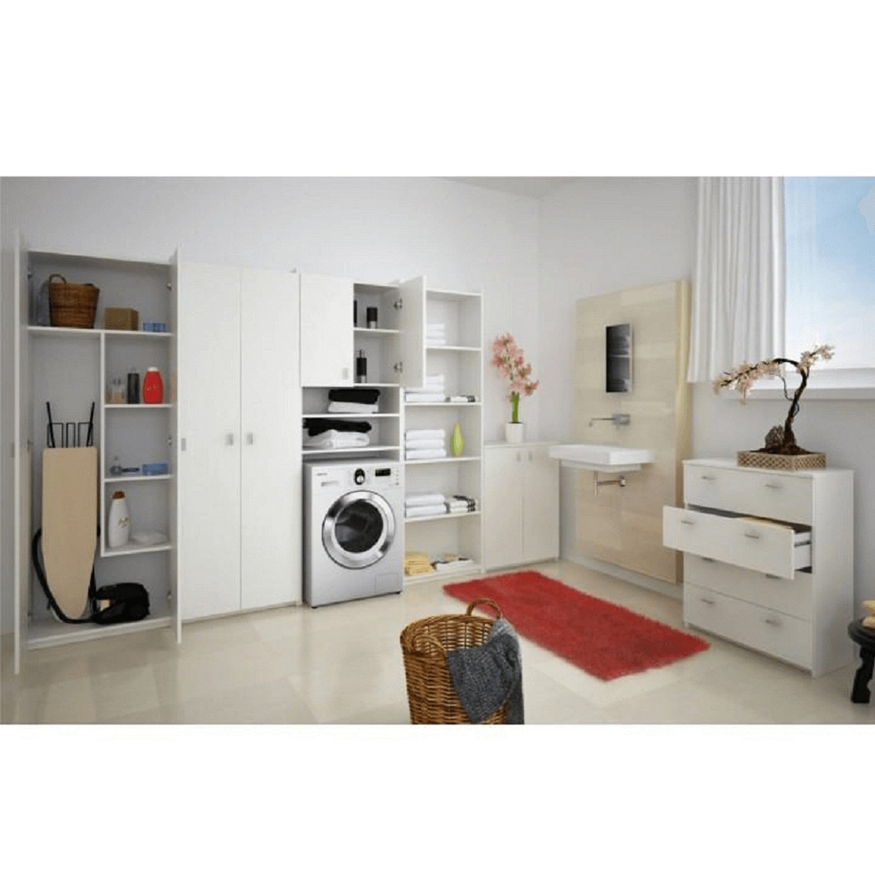 Dulap de baie alb NATALI TYP 8, 2 sertare, 20x45x61 cm