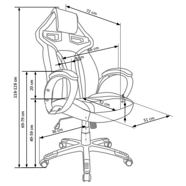 Scaun gaming suport lombar negru-rosu Honor, 62X64X118/128 CM