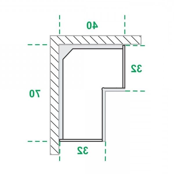 Dulap suspendat de bucatarie Premio 44G, 70X40X72 CM