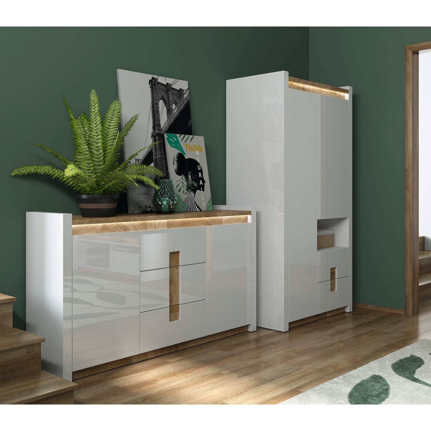 Dulap in dormitor alb Alameda, 102X60X201 cm