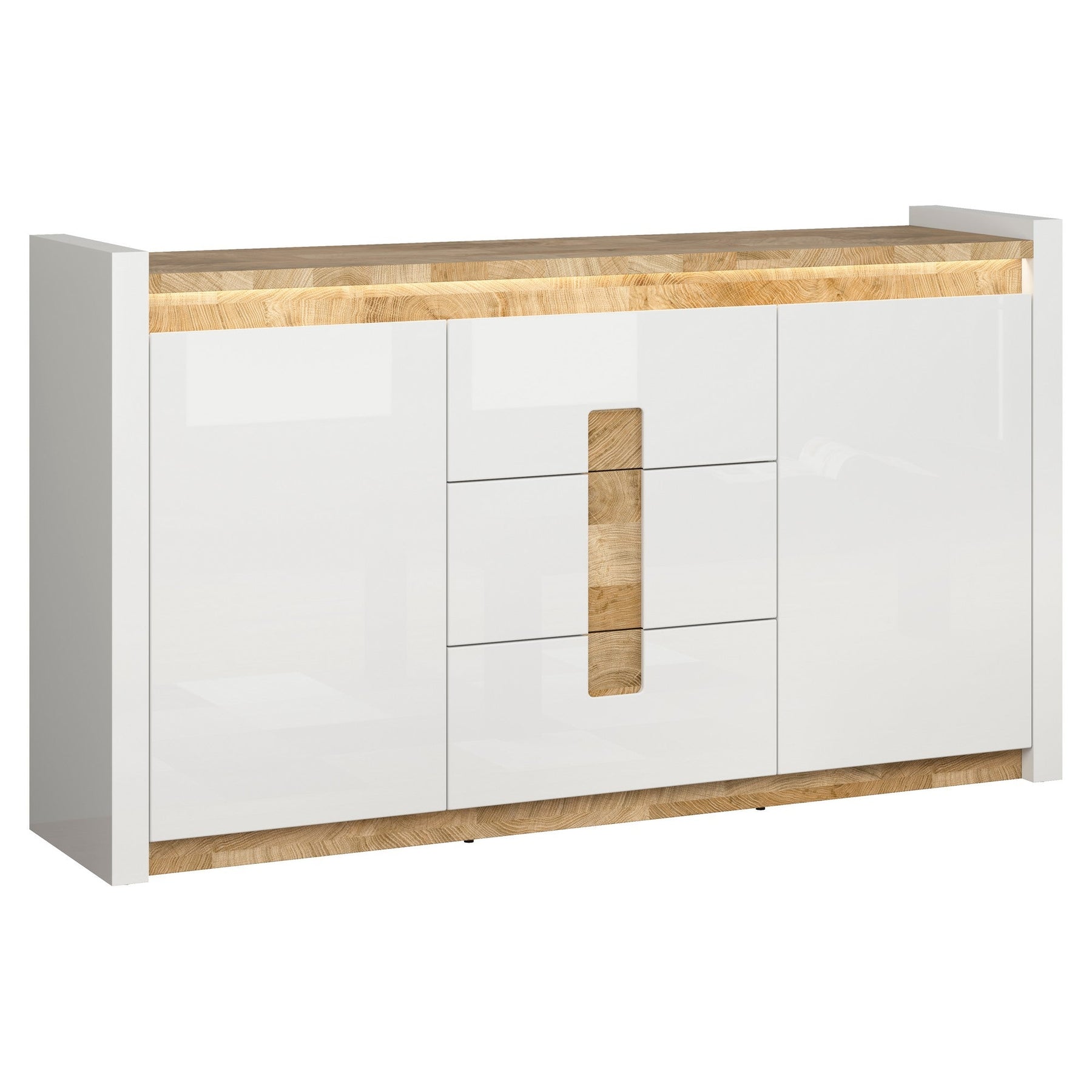 Comoda usi si sertare Alameda, alb, 172X41X96,5 CM