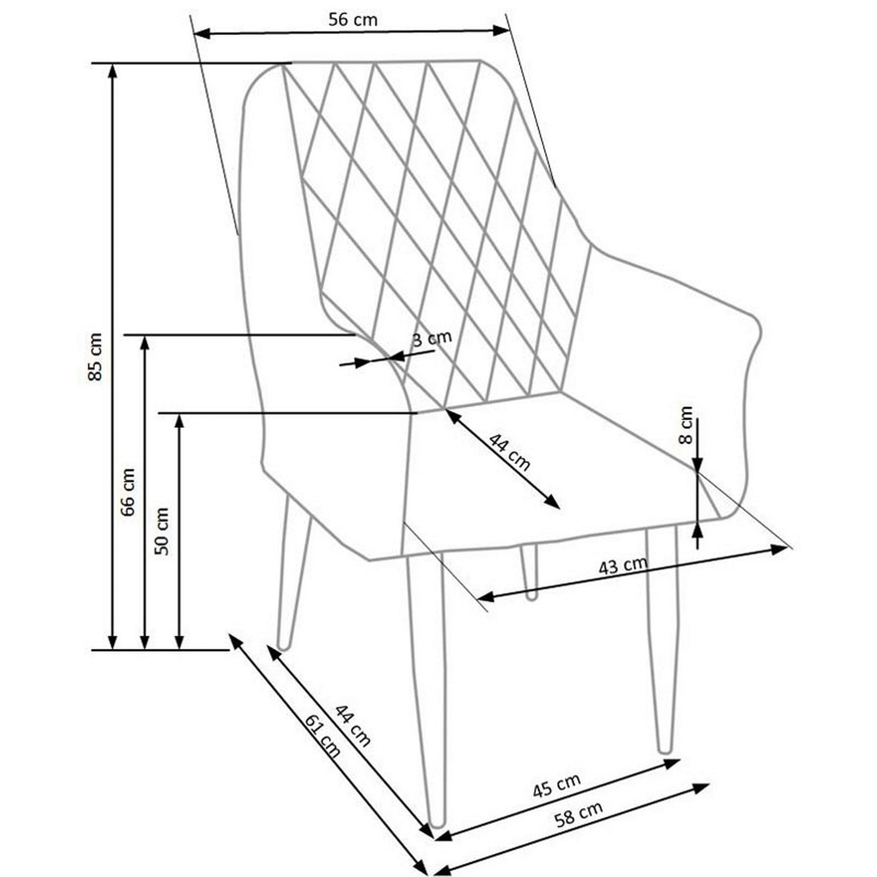 Scaune tapitate fotolii K287, 61X58X85 CM